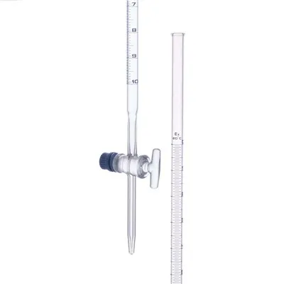 Glas 10 ml 25 ml 50 ml 100 ml syrabyrett med rak kran i labbet